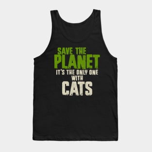 Save The Planet Cats Lover Tank Top